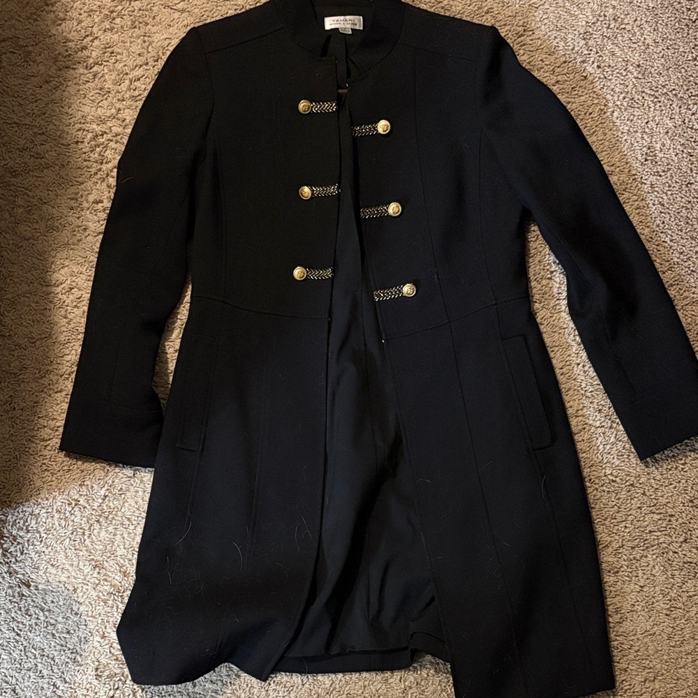 Tahari Black Blazer with Gold Buttons